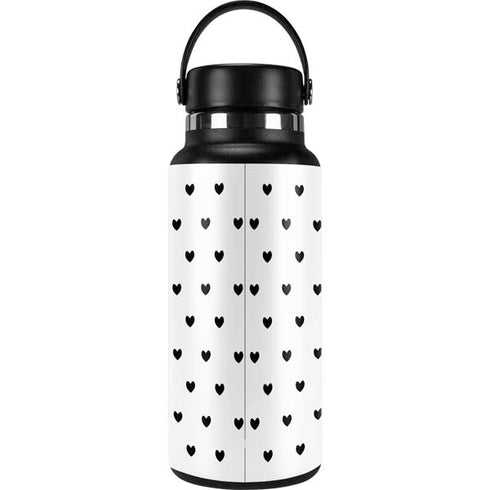 White and Black Hearts Hydro Flask 32oz Wide Mouth Skin